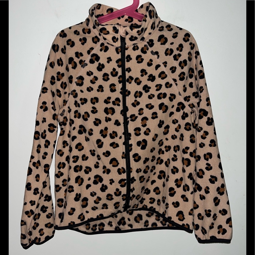 H&M Cheetah Print fleece zip-up